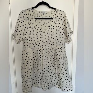 Madewell Black Polka Dot Babydoll Dress